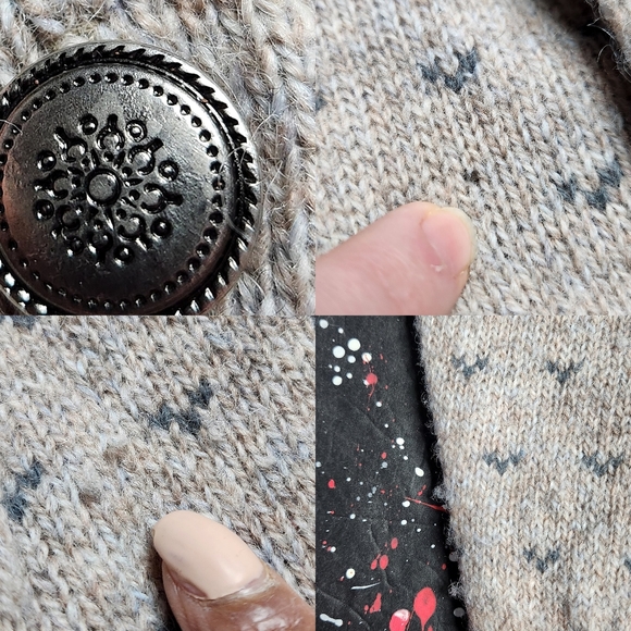 Woolrich vintage women's Icelandic Aztec - style button-up wool cardigan size L - Picture 8 of 8